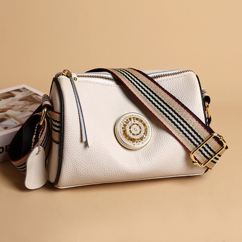 Sac Marie en Cuir Véritable – Bandoulière Rayée