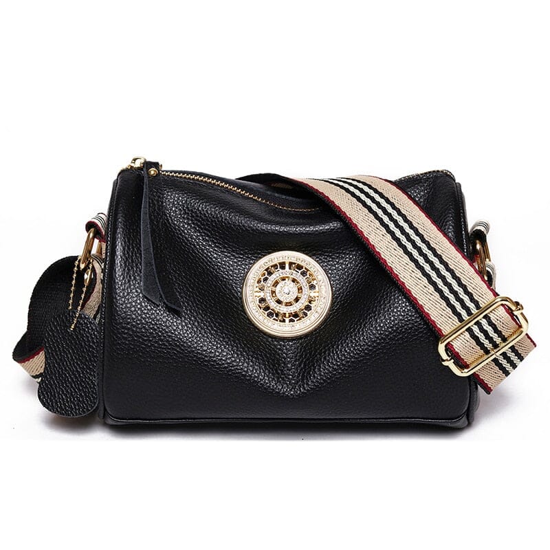 Sac Marie en Cuir Véritable – Bandoulière Rayée