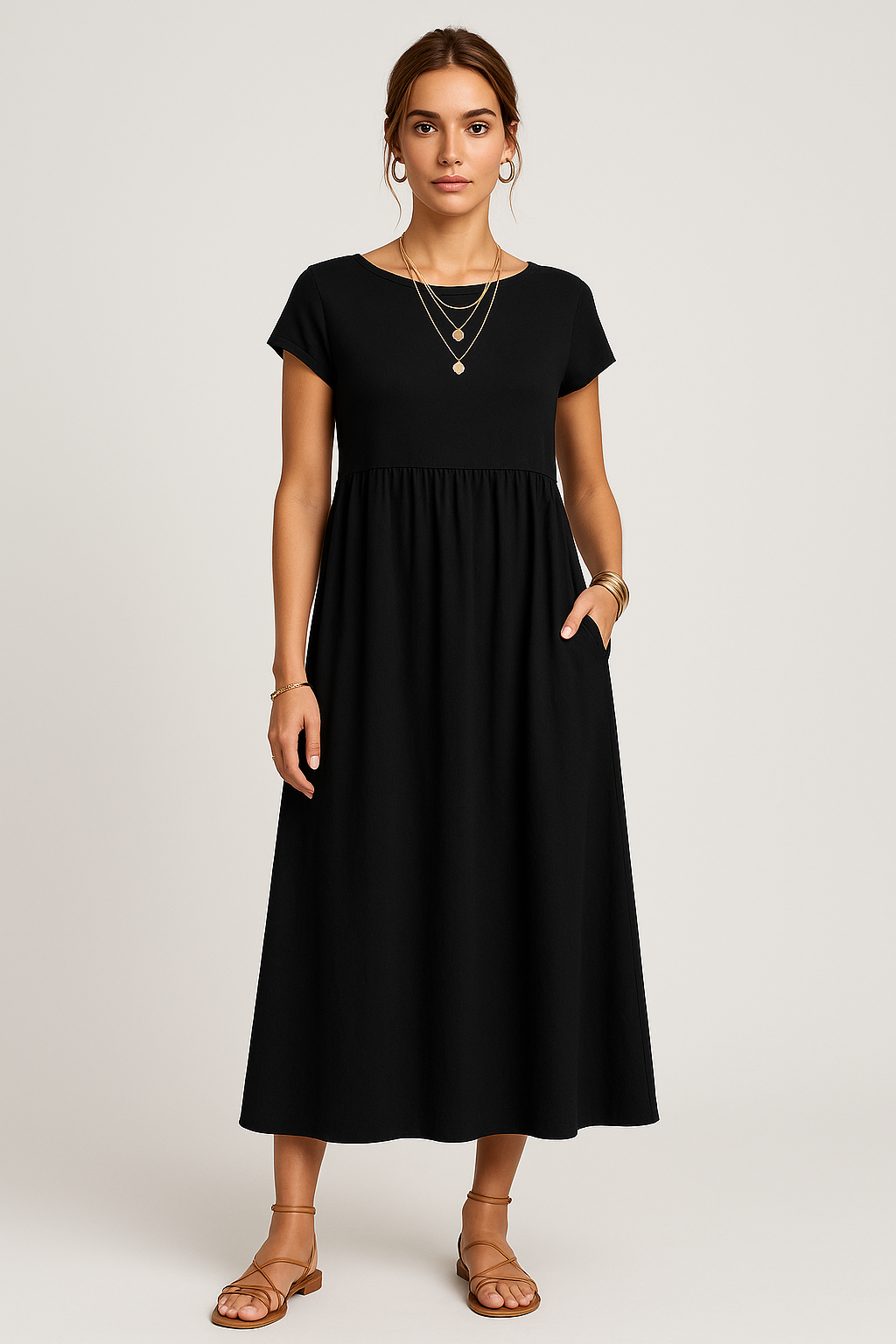 Robe Midi Alice – Élégance Décontractée et Intemporelle