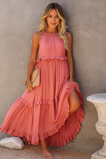 Rebeca Robe Longue Fluide – Élégance Romantique avec Volants