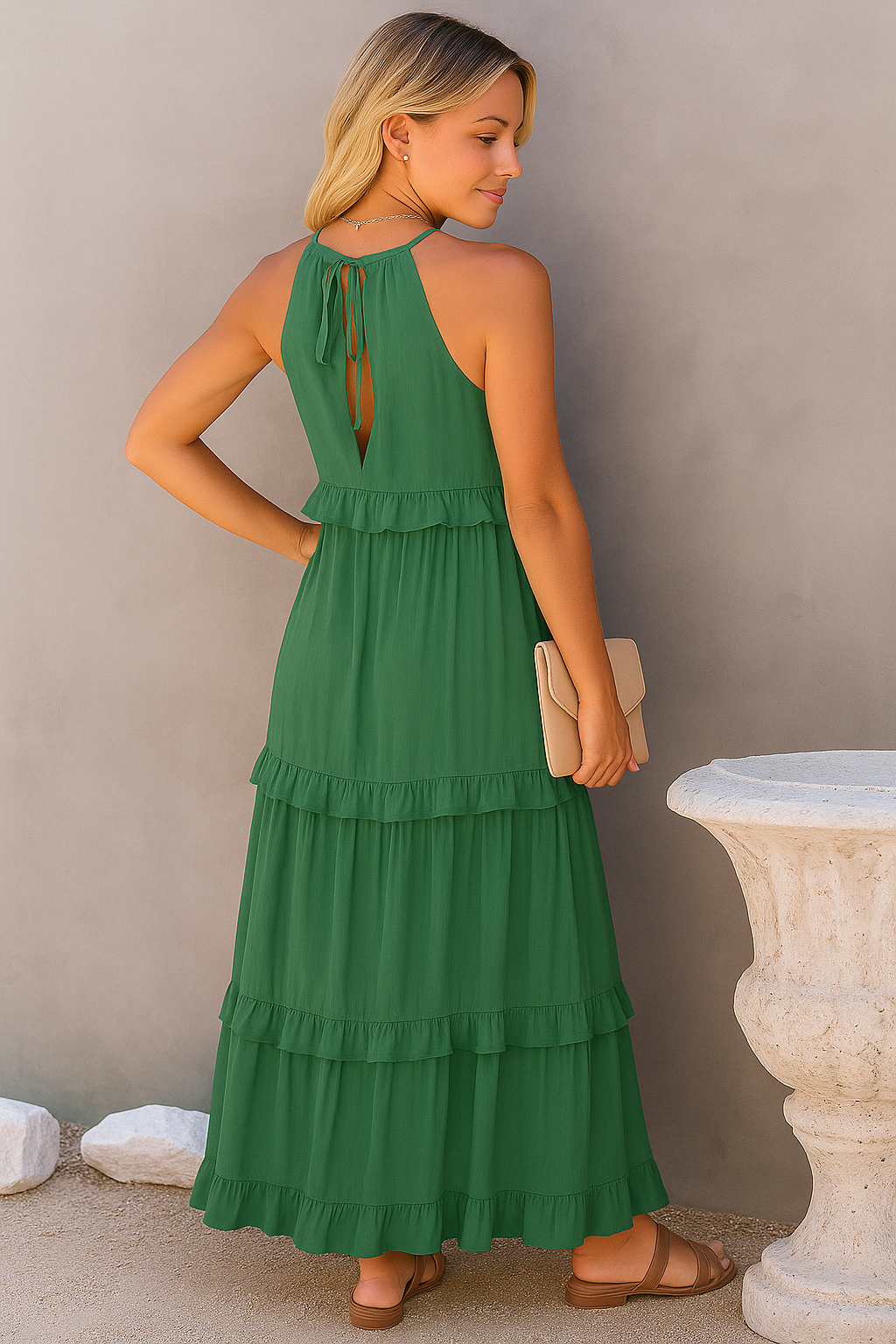 Rebeca Robe Longue Fluide – Élégance Romantique avec Volants