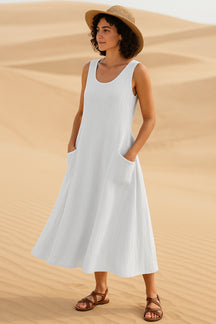 Robe Midi Isadora – Élégance Décontractée avec Poches