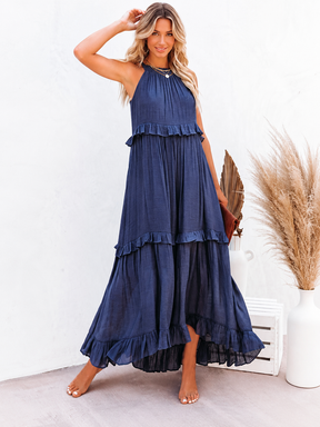 Rebeca Robe Longue Fluide – Élégance Romantique avec Volants
