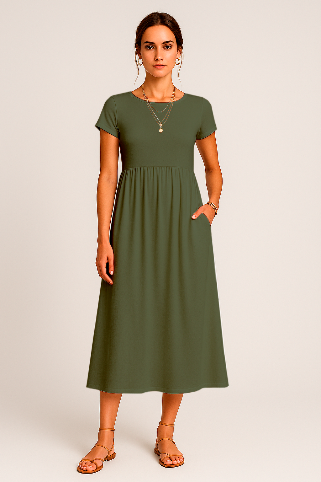 Robe Midi Alice – Élégance Décontractée et Intemporelle