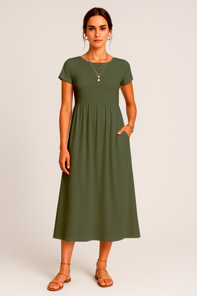 Robe Midi Alice – Élégance Décontractée et Intemporelle