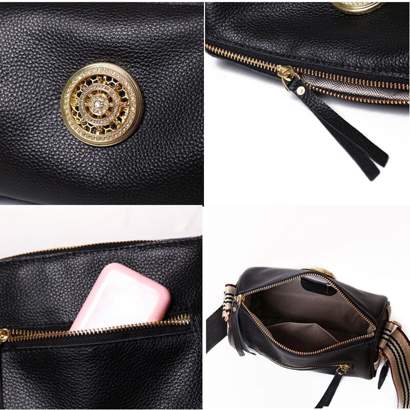 Sac Marie en Cuir Véritable – Bandoulière Rayée