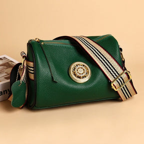 Sac Marie en Cuir Véritable – Bandoulière Rayée