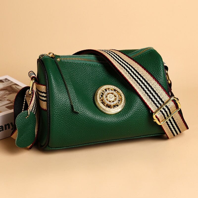 Sac Marie en Cuir Véritable – Bandoulière Rayée