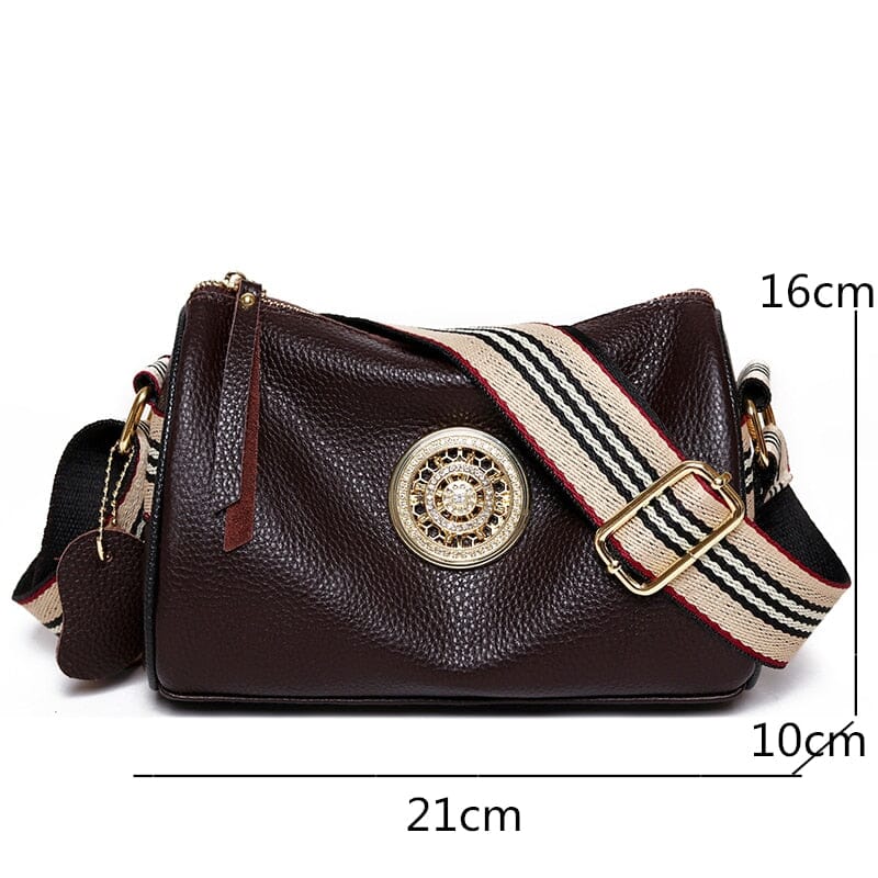 Sac Marie en Cuir Véritable – Bandoulière Rayée