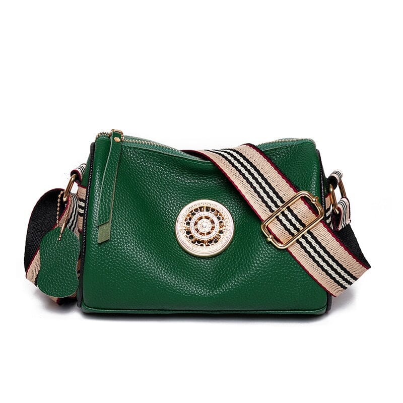 Sac Marie en Cuir Véritable – Bandoulière Rayée