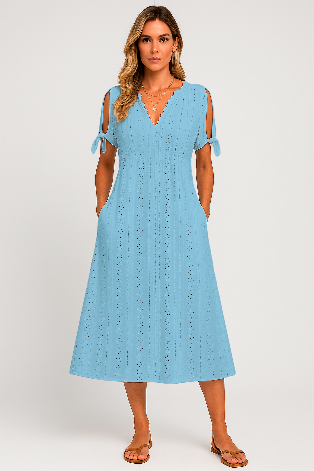 Robe Zoe Midi en Dentelle – Élégance Décontractée