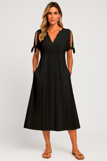 Robe Zoe Midi en Dentelle – Élégance Décontractée